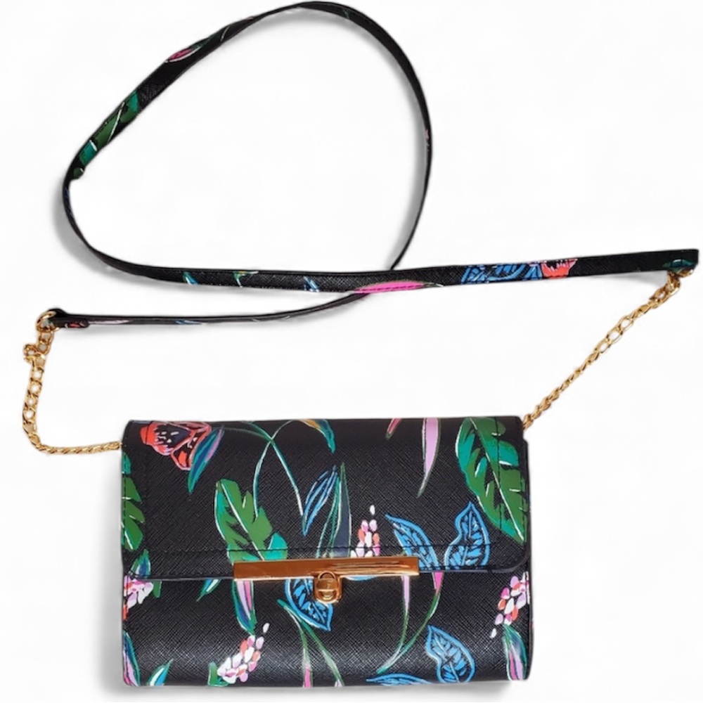 NWOT A New Day Black Floral Crossbody Bag